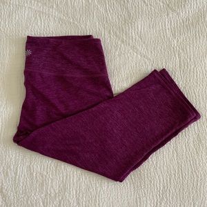 EUC 2/3 Crop Athleta Leggings, Heathered Purple